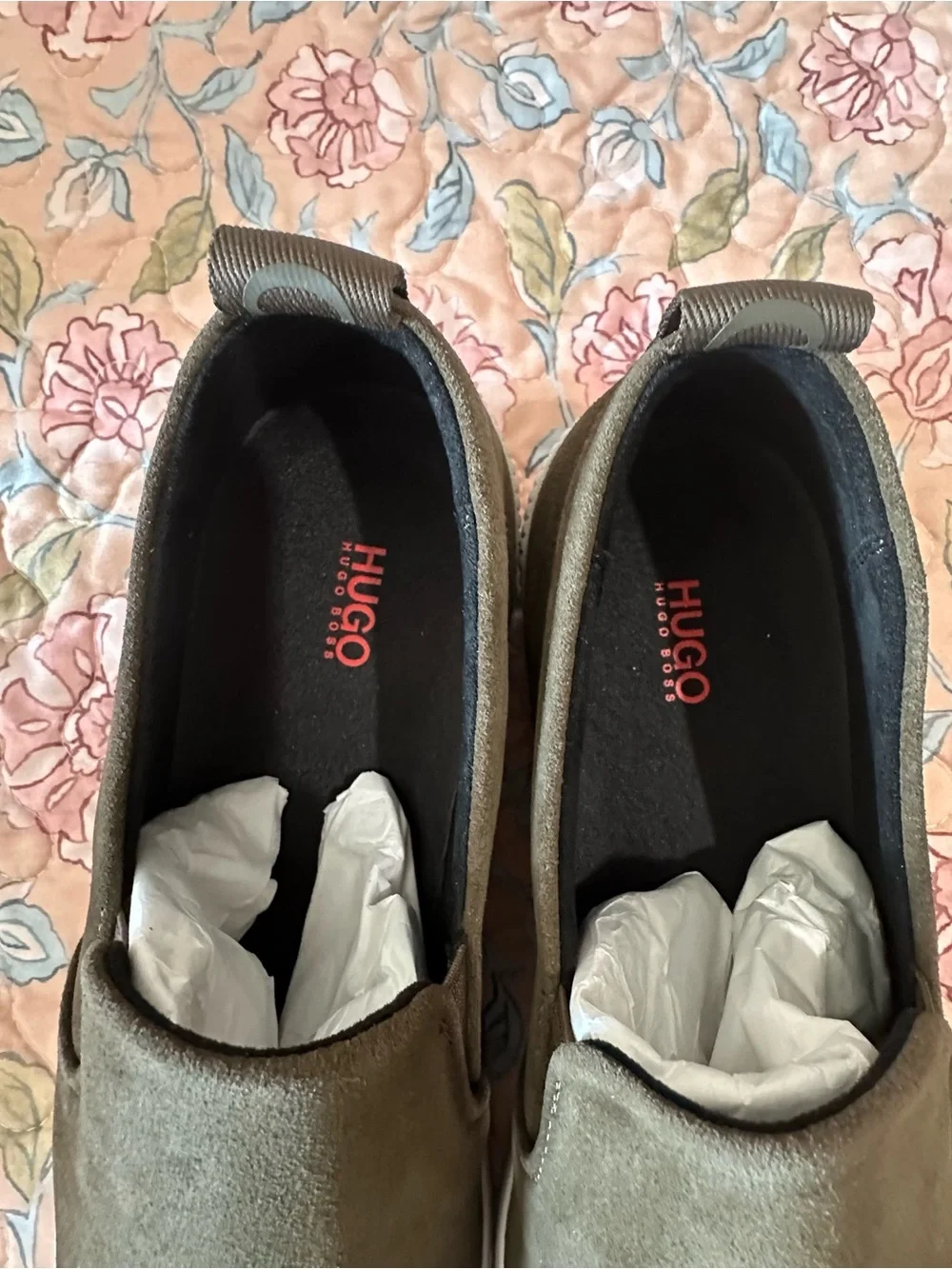 HUGO BOSS Zero Slon Men’s Suede Slip-On Sneakers – Olive Size 10